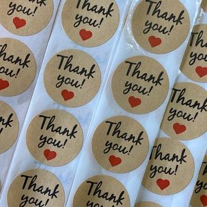 40 Small Thank You Stickers! (Quarter Size)